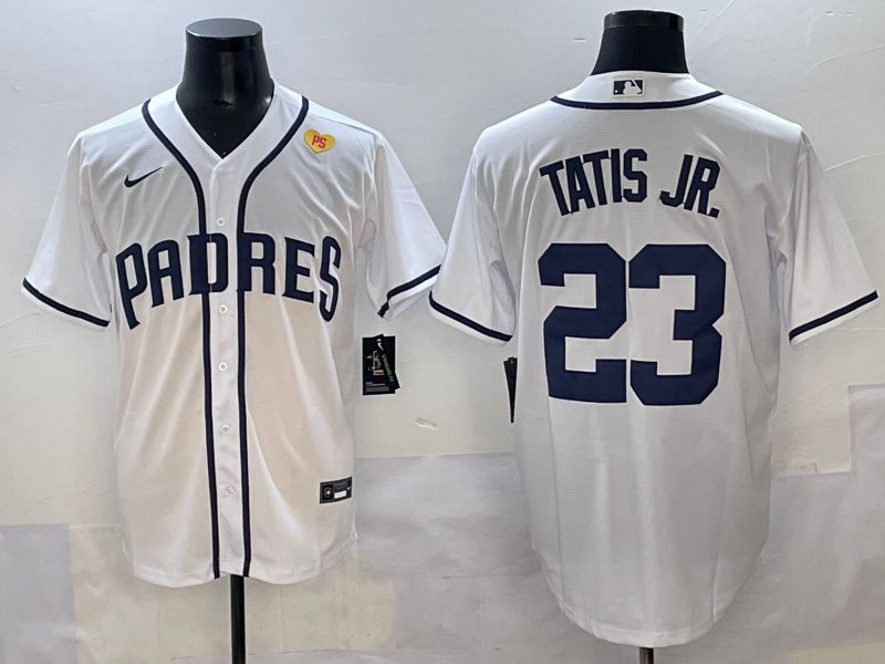 Men 2025 San Diego Padres #23 Tatis jr White Game Nike MLB Jersey style 8